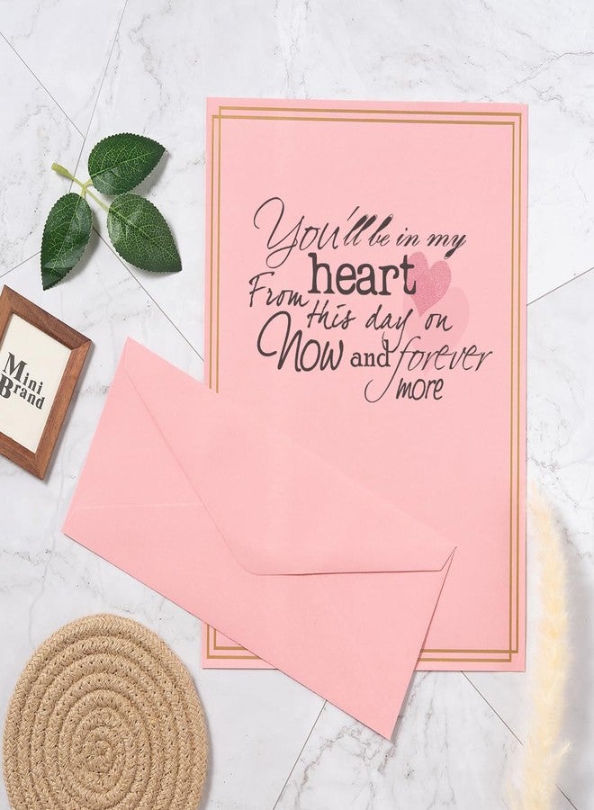 Toperd 50 Pack Colored Stationery Set, 5 Colors #10 Business Envelopes, 50 Sheets 8.5x11 Paper Sheet and Gold Stickers for Office, Letters, Invitations (Pink) - Image 4