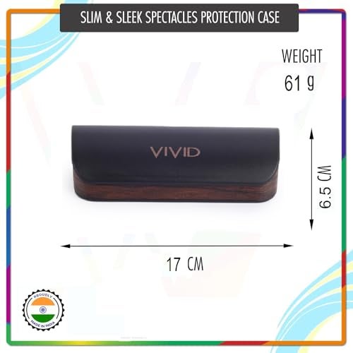VIVID Vision Unisex Adult Lightweight Eyewear Specs Case Cover | Protect Eye Glasses | ABS | Plastic | Spectacles | Cases | AP-276 | Black-Brown - Image 2