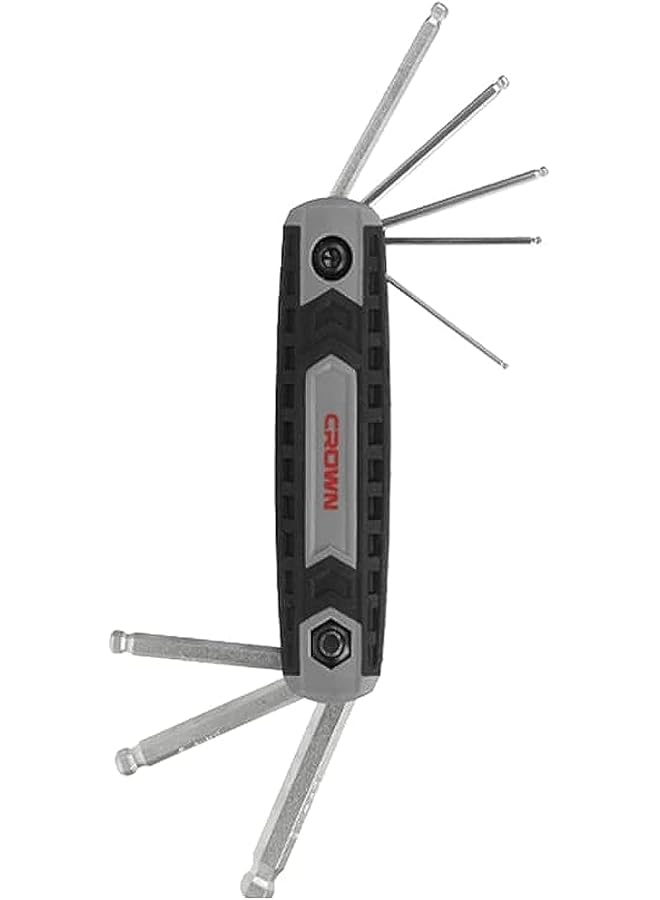 Crown Ball End Foldable Hex Key 8 Piece Set