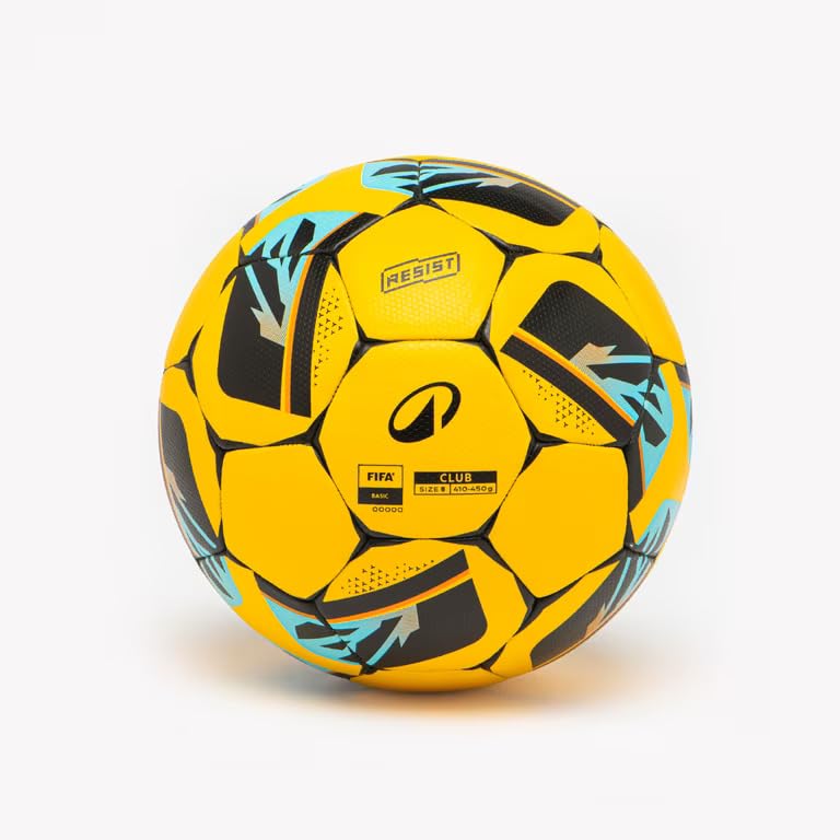 Kipsta Polyurethane Premium Size 5 Approved Basic Football Club Hybrid Professional Match Ball (Yellow) - Image 1