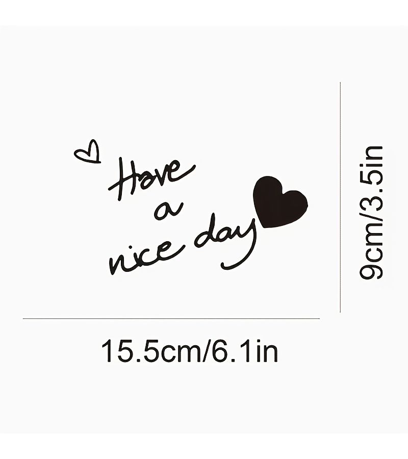1pc Red Have A Nice Day Heart Sticker For Bathroom Bedroom Living Room Windows Mirror Car Decor - Image 1