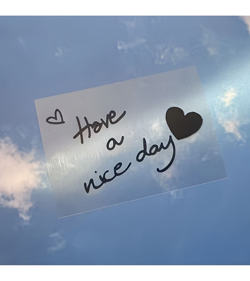 1pc Red Have A Nice Day Heart Sticker For Bathroom Bedroom Living Room Windows Mirror Car Decor - Image 5
