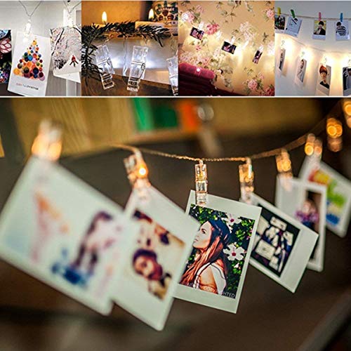 MIRADH Led Photo String Lights- 20 Photo Clips Battery Powered,Lights (Plastic,7.2 Feet,Warm White 20 Clips 2Aa Battery Powered,Clip_Point),3 meters - Image 3
