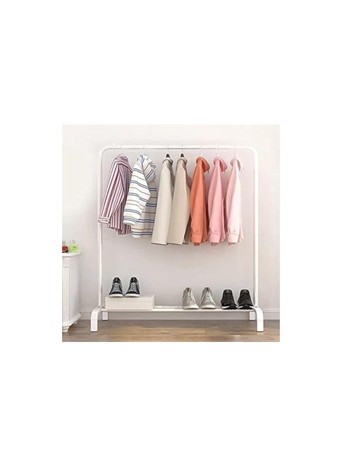 Multi-Use Metal Clothes Rack, Jacket Coat Hanger and Storage Organizer for Bedroom Home (Single Layer) - Image 1