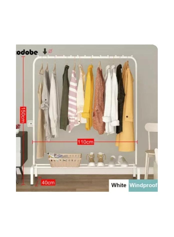 Multi-Use Metal Clothes Rack, Jacket Coat Hanger and Storage Organizer for Bedroom Home (Single Layer) - Image 2