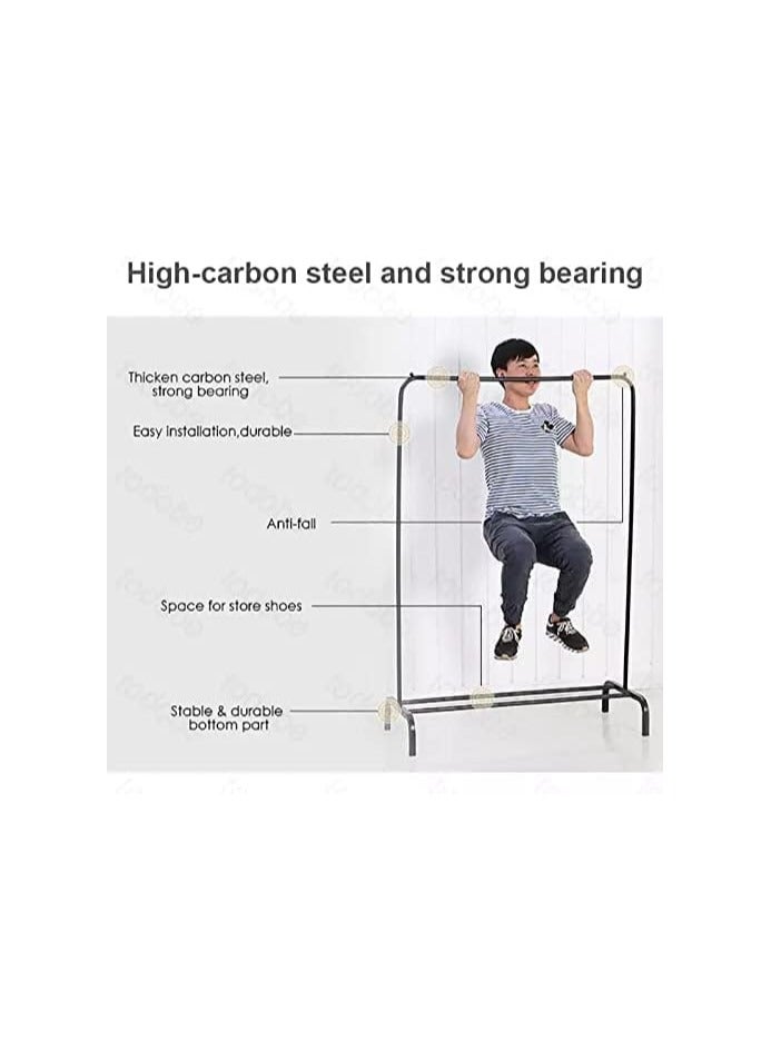 Multi-Use Metal Clothes Rack, Jacket Coat Hanger and Storage Organizer for Bedroom Home (Single Layer) - Image 3