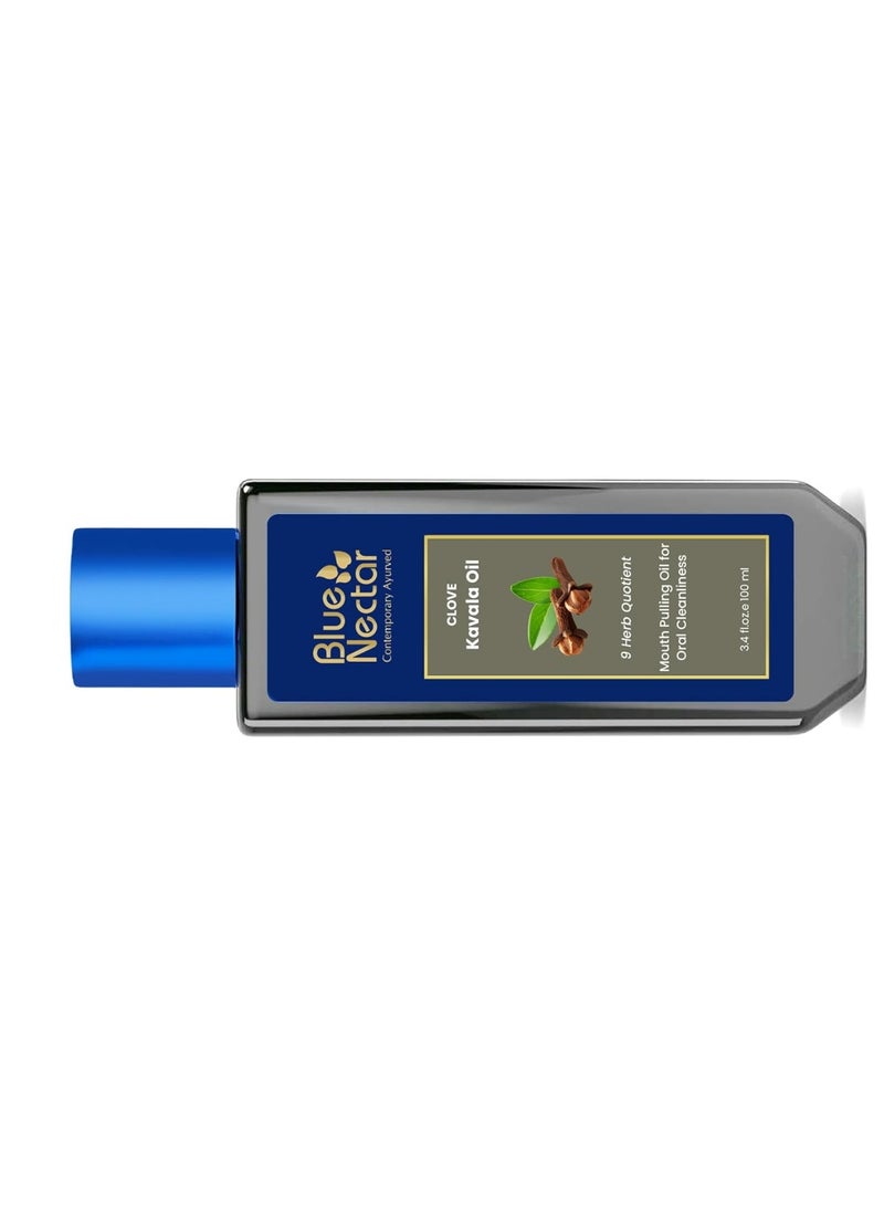 Blue Nectar زيت كافالا القرنفل من بلو نكتار | سحب للفم | غسول فموي أيورفيدي للعناية بالفم | زيت جوز الهند الطبيعي للعناية بالفم وتنفس منعش | غسول فم (9 أعشاب، 100 مل) - Image 3