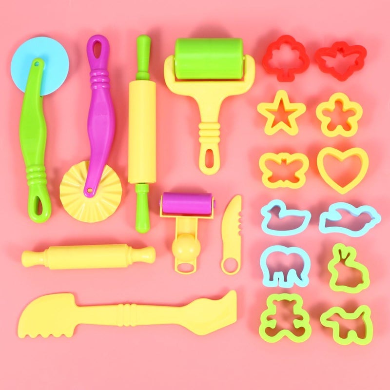 ROSENICE Clay Models Dough Tools Kit Smart Clay Tool Gift with Molds 20pcs Random Color - Image 4