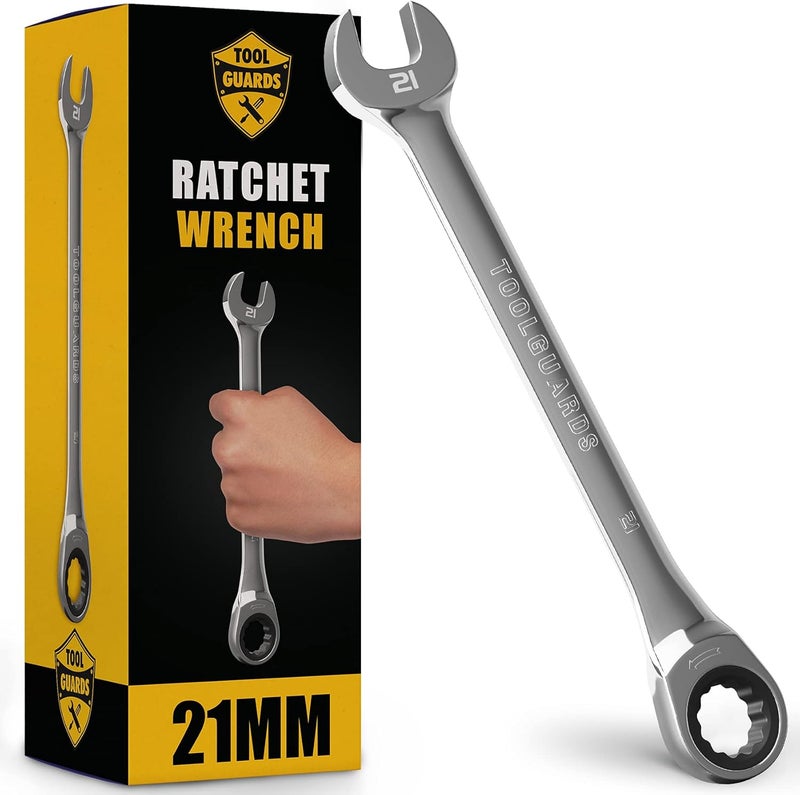 TOOLGUARDS 21mm Wrench - Ratcheting Wrench - Slim Profile - Ratchet Wrench - 100% Lifetime Satisfaction Guarantee - Image 1