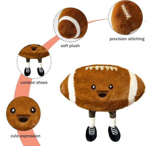 TONGMAN 11inch Football Plush ToysRugby Stuffed Sports Balls Toywith feet Creative Soccer DollCute Fun Soft Plush BallPlush Stuffed Spherical Soft Toys Sports Throw Pillow Cushion Kids Gift Rugby - Image 5