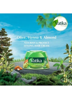 VATIKA Nourish & Protect Styling Hair Cream With Almond, Olive, Henna - 140 Ml  - Image 2