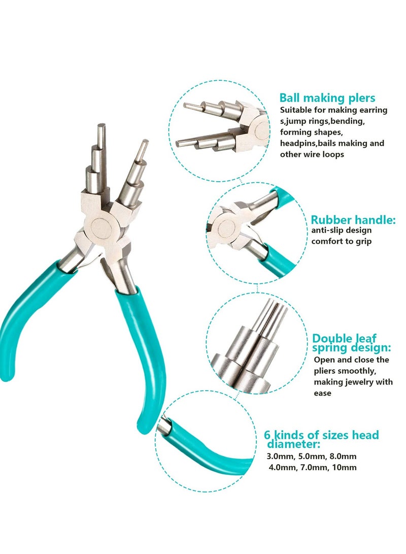 SYOSI 2 Piece Jewelry Making Tool 6 In 1 Jewelry Bail Making Pliers And Nylon Jaw Flat Nose Pliers Loop Pliers For Jewelry Making Beading Looping Shaping Wire Diy Crafts  - Image 3