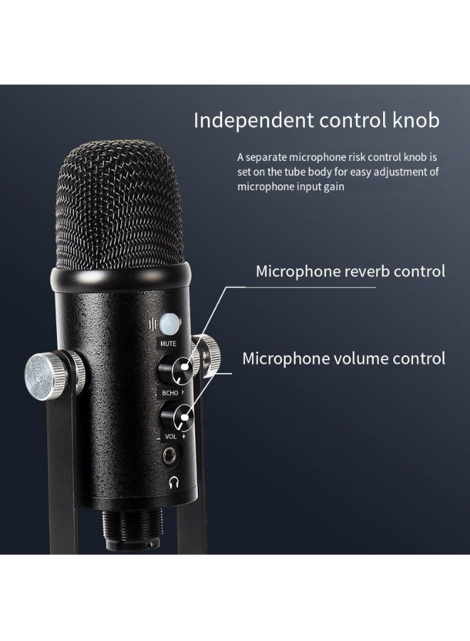 Gaming Microphone, USB PC Mic for Streaming, Podcasts, Recording, Condenser Computer Desktop Mic on Mac/PS4/PS5, with RGB Control, Mute Touch, Headphone Jack, Pop Filter, Stand - Image 4