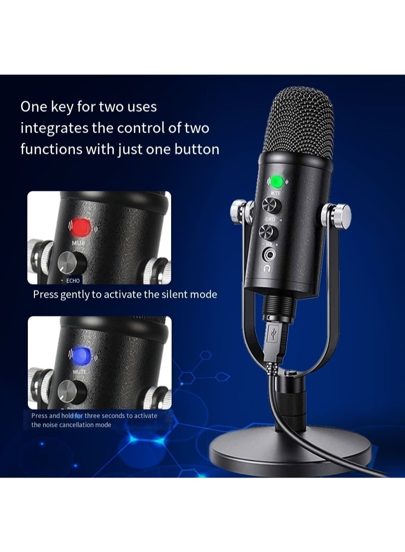 Gaming Microphone, USB PC Mic for Streaming, Podcasts, Recording, Condenser Computer Desktop Mic on Mac/PS4/PS5, with RGB Control, Mute Touch, Headphone Jack, Pop Filter, Stand - Image 3