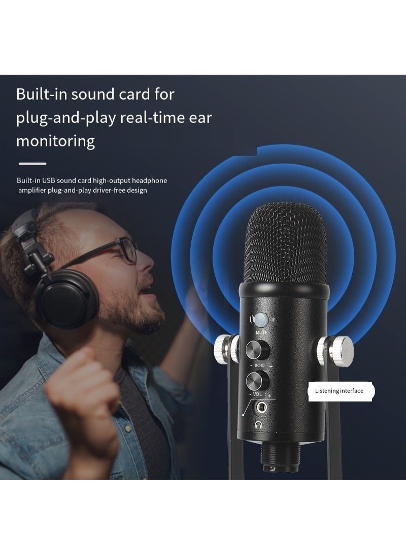 Gaming Microphone, USB PC Mic for Streaming, Podcasts, Recording, Condenser Computer Desktop Mic on Mac/PS4/PS5, with RGB Control, Mute Touch, Headphone Jack, Pop Filter, Stand - Image 5