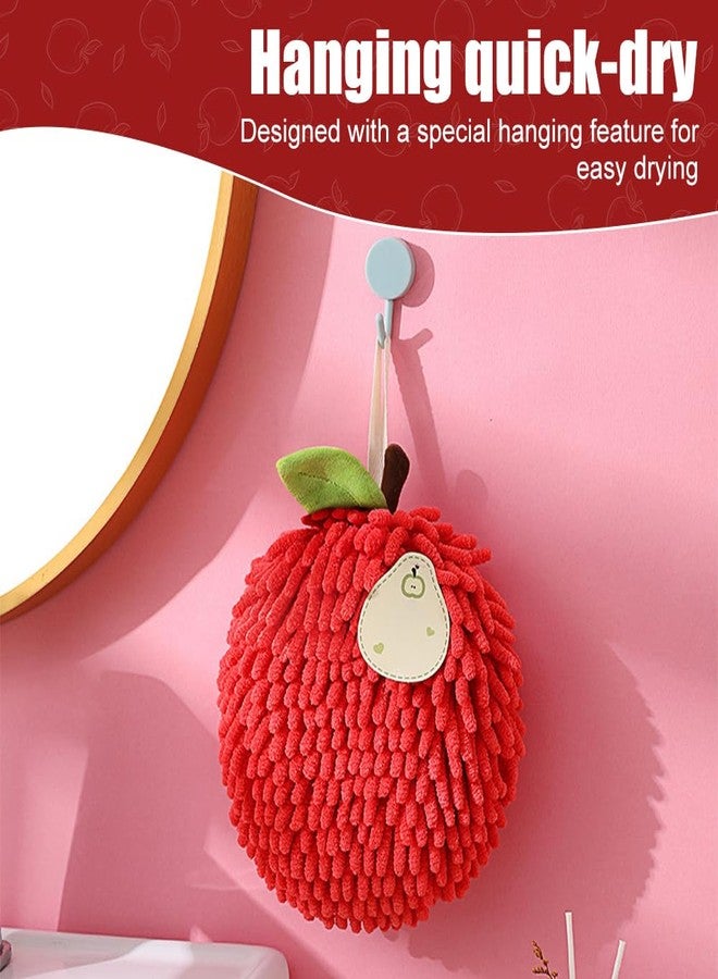 DONGKER Fuzzy Ball Hand Towel,2 PCS Chenille Fluffy Microfiber Ball Towel with Hanging Loop Quick Dry for Bathroom Washstand Kitchen - Image 3