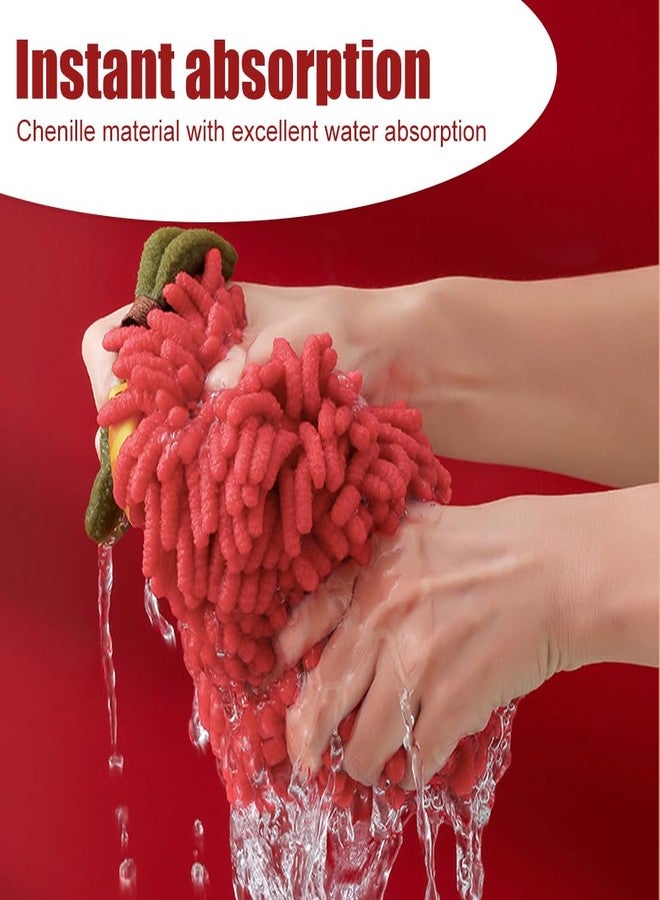 DONGKER Fuzzy Ball Hand Towel,2 PCS Chenille Fluffy Microfiber Ball Towel with Hanging Loop Quick Dry for Bathroom Washstand Kitchen - Image 2