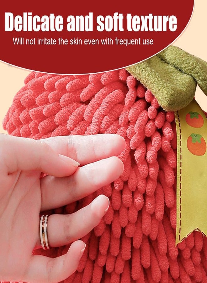 DONGKER Fuzzy Ball Hand Towel,2 PCS Chenille Fluffy Microfiber Ball Towel with Hanging Loop Quick Dry for Bathroom Washstand Kitchen - Image 5