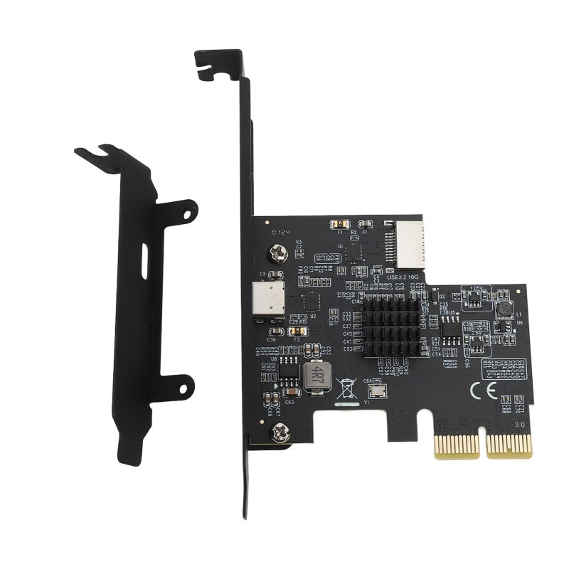 بطاقة توسعة USB 3.2 PCIE 2X بسرعة نقل عالية تصل إلى 10 جيجابت في الثانية - شريحة ASMedia ASM3142 ومنافذ من النوع C والنوع E لأنظمة ويندوز ولينكس - Image 1