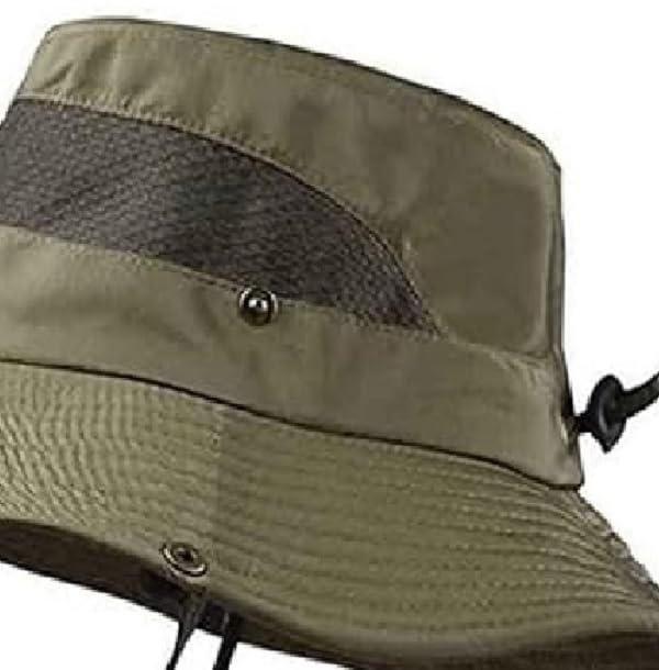 Alexvyan Polyester Round Crown Hat Sun Visor Hats for Women Wide Brim Summer Cap for Girls Uv Protection Breathable Casual Beach Safari Sun Protection Cap for Women Girl Men (Green), Large - Image 2