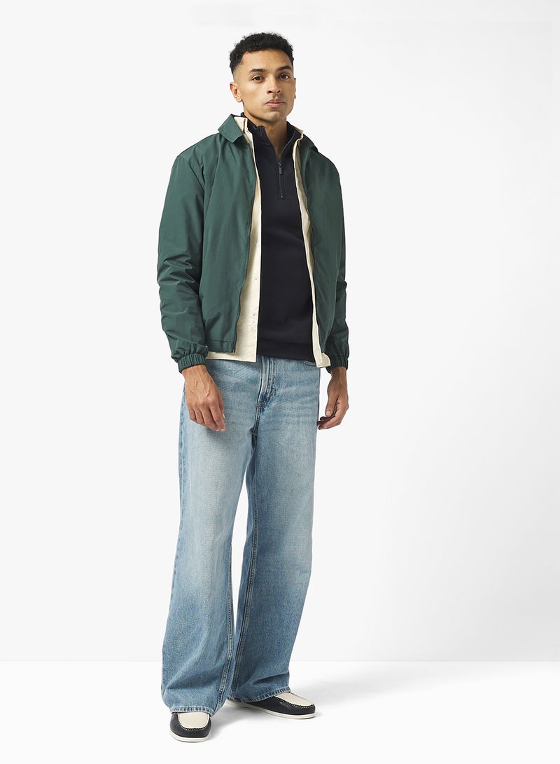 BRAVE SOUL Harrington Zip Through Bomber Jacket - Image 4