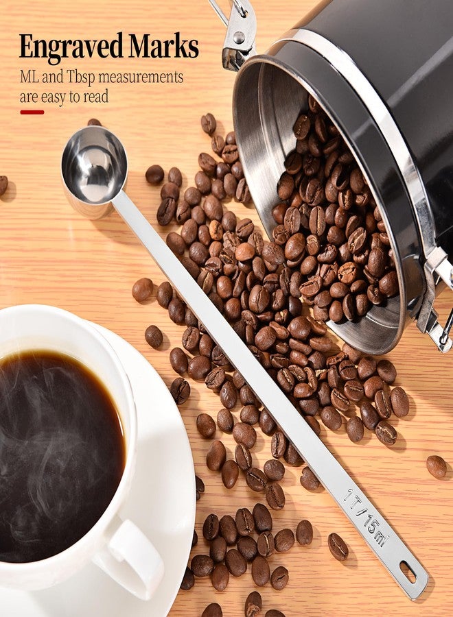 Luxiwise Long Handle Coffee Scoop, 18/8 Stainless Steel Food Grade Measuring Spoon for Coffee Beans Powders Sugar, 9.9in Long Metal Scoop Tablespoon for Easy Container Reach (1tbsp/ 15ml) - Image 5