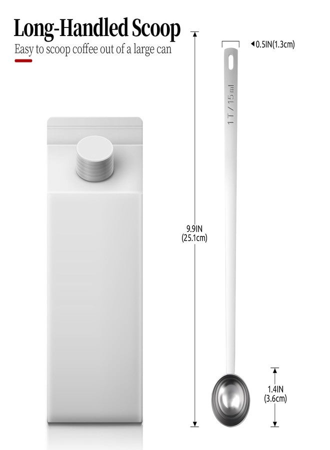 Luxiwise Long Handle Coffee Scoop, 18/8 Stainless Steel Food Grade Measuring Spoon for Coffee Beans Powders Sugar, 9.9in Long Metal Scoop Tablespoon for Easy Container Reach (1tbsp/ 15ml) - Image 2