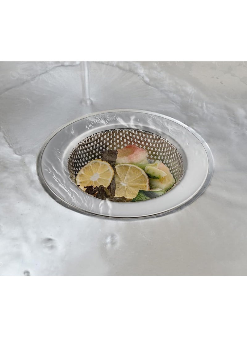 Kitchen & Bathroom Stainless Steel Sink Strainer – 11.5 cm Silver Mesh Drain Filter – Rustproof, Reusable Strainer for Hair, Food Waste, and Debris-2Pcs - Image 2