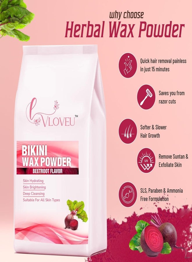VLOVEU - Beetroot Bikini beetroot Wax Powder for Women - 120g, Pack of 1 | 5 Minutes Painless Herbal Wax Powder for Hair Removal | Easy to Use at Home, No Chemicals - Image 3