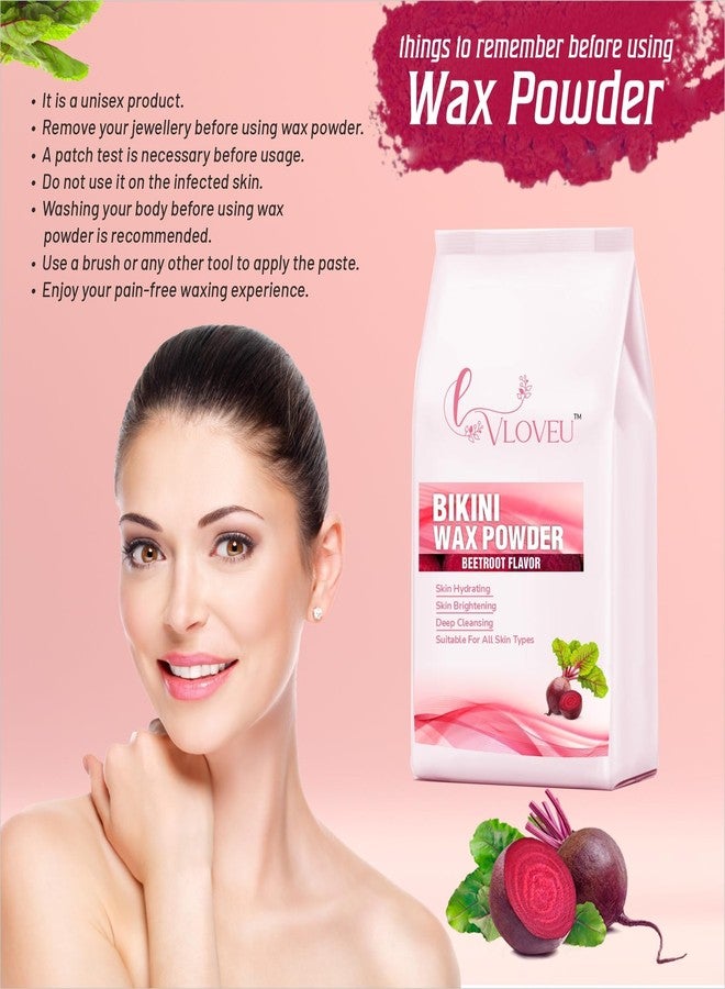 VLOVEU - Beetroot Bikini beetroot Wax Powder for Women - 120g, Pack of 1 | 5 Minutes Painless Herbal Wax Powder for Hair Removal | Easy to Use at Home, No Chemicals - Image 2