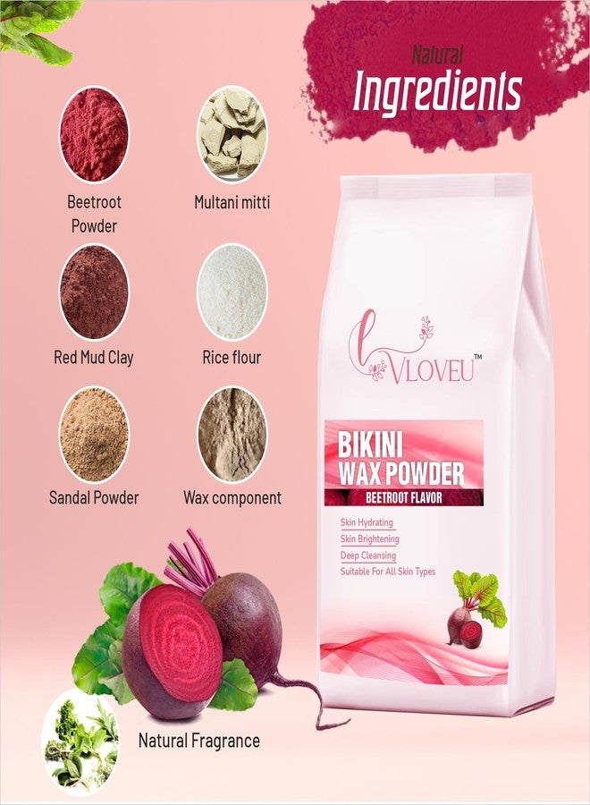 VLOVEU - Beetroot Bikini beetroot Wax Powder for Women - 120g, Pack of 1 | 5 Minutes Painless Herbal Wax Powder for Hair Removal | Easy to Use at Home, No Chemicals - Image 4