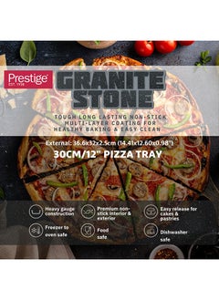 Prestige Prestige Granite 30cm Pizza Tray | Pizza Pan for Oven | Round Pizza Baking Pan, Ideal for Cooking, Baking, and Grilling - PR48751  - Image 5