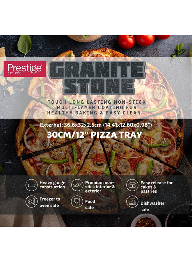 Prestige Prestige Granite 30cm Pizza Tray | Pizza Pan for Oven | Round Pizza Baking Pan, Ideal for Cooking, Baking, and Grilling - PR48751  - Image 5