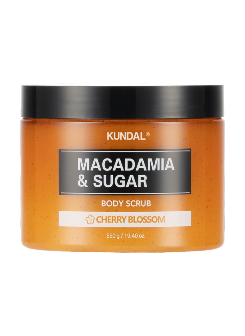 KUNDAL MACADAMIA & SUGAR BODY SCRUB 550G - CHERRY BLOSSOM 