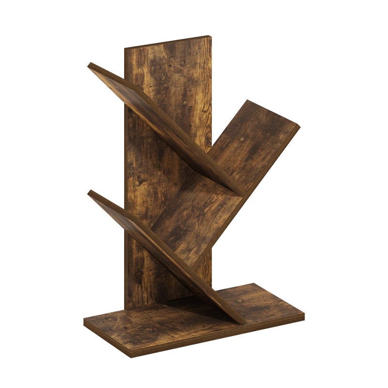 Furinno Tree Bookshelf 3-Tier Floor Standing Tree Bookcase, Amber Pine - Image 4