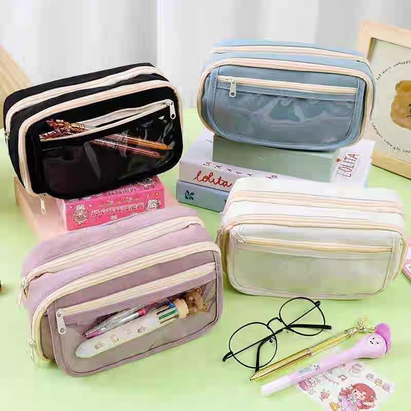 MsAnya Budget friendly sizing alternatives Pencil Case Pen Bag, Muti-Layers Big Capacity Pencil Pouch Pen Organizer Durable Stationery Holder for Marker Organization School Supplies Office Storage Desk Organizing (green) Assorted natural tone picks - Image 5