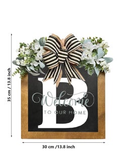 Y&D Welcome Sign Creative Bowknot Letter Wreath In Front Of The Door Outdoor Decoration Props For The Courtyard 30x35CM  - Image 2