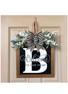 Y&D Welcome Sign Creative Bowknot Letter Wreath In Front Of The Door Outdoor Decoration Props For The Courtyard 30x35CM  - Image 4