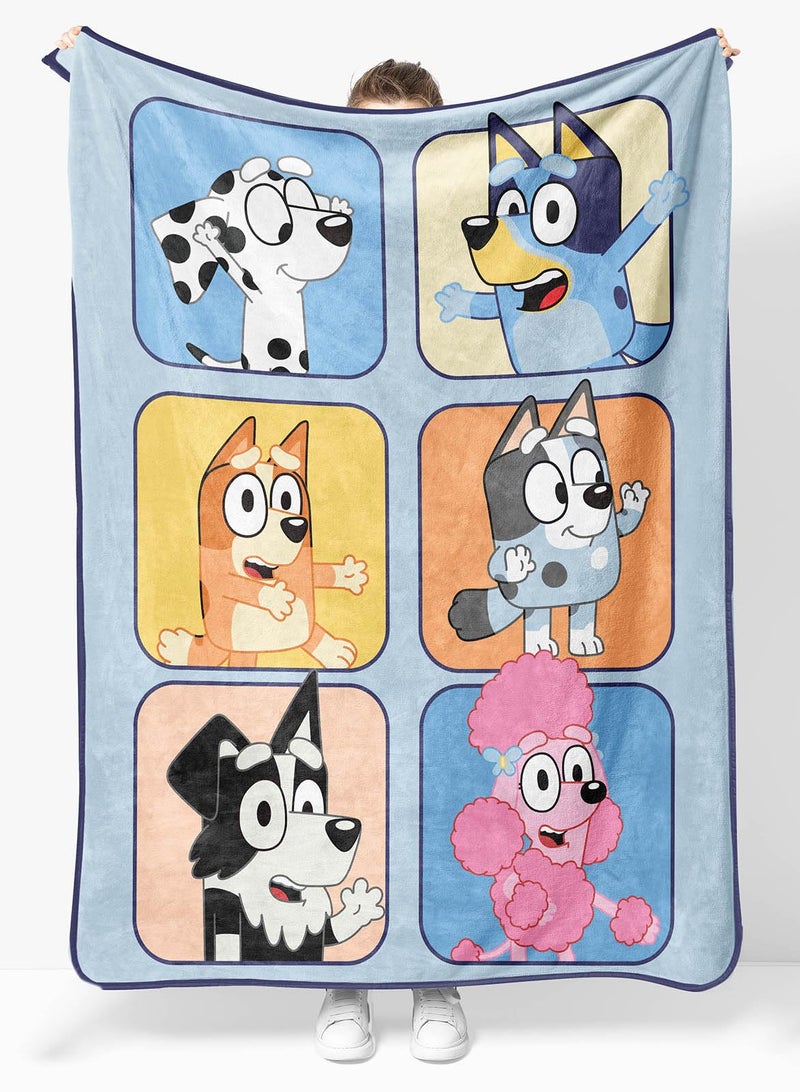 الجانب المشمس للأعلى Bluey & Friends Plush Throw بطانية - مقاييس 46 × 60 بوصة - فراش أطفال ناعمة ومريحة للغاية - Image 1