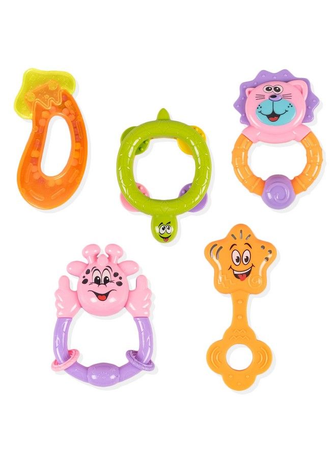 RATNA'S Colourful Rattle Set For Toddlers.Perfect Rattle Sets For Little Hands.Non Toxic;Bpa Free;Certified As Per Indian Standards (Happy Baby Rattle Set 5 Pieces) - Image 1