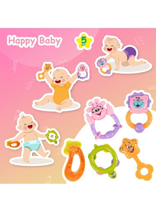 RATNA'S Colourful Rattle Set For Toddlers.Perfect Rattle Sets For Little Hands.Non Toxic;Bpa Free;Certified As Per Indian Standards (Happy Baby Rattle Set 5 Pieces) - Image 3