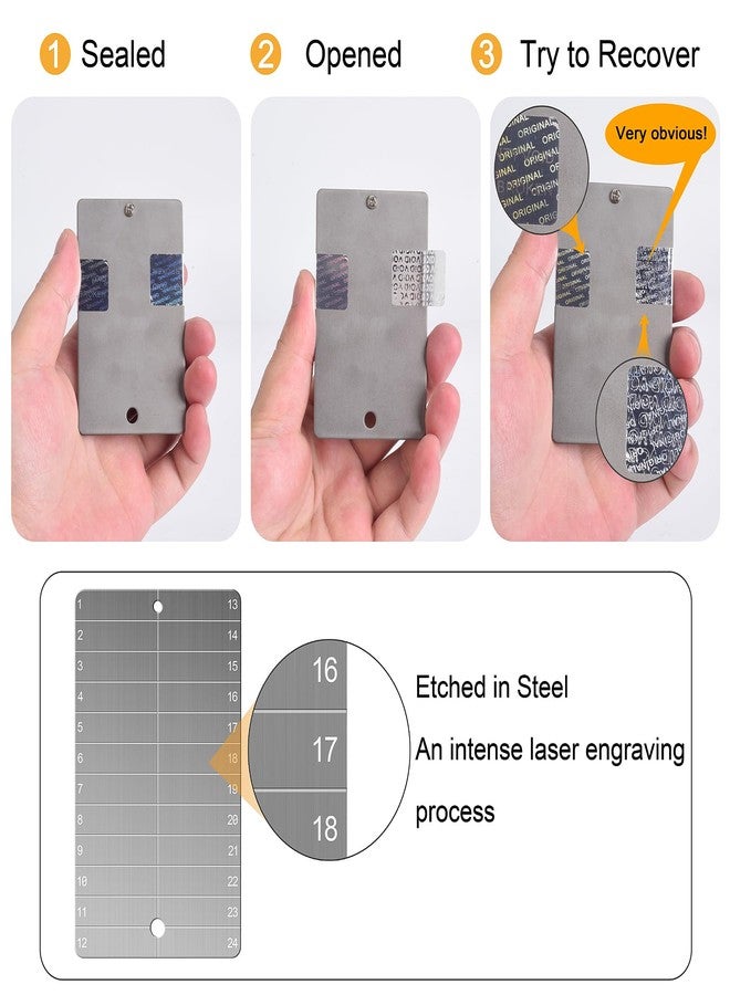 Codesteel Titanium Crypto Seed Phrase Storage, Bitcoin Plates, Fireproof Waterproof Recovery Backup, 2 Metal Plates And Security Seals - Image 4