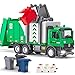 HAPYAD Side Loading Garbage Truck Toys Metal CAB Trash Truck with AirPump Function Lights Sounds Includes 4 Trash Bins Learning Cards Birthday Gift for Toddlers Kids 12 - Image 2