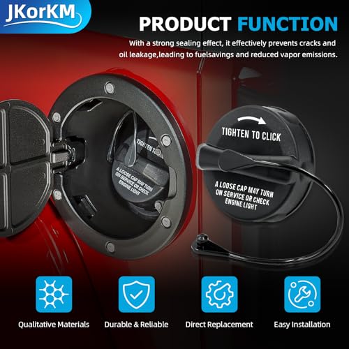 JkorkM Fuel Tank Cap,Gas Cap For 2003-2018 Jeep Wrangler JK,2008-2017 Jeep Patriot,2003-2006 Jeep Wrangler TJ,2006-2010 Jeep Commander,2002-2012 Jeep Liberty, 2000-2017 Jeep Cherokee & Dodge Ram#52100552AG - Image 4