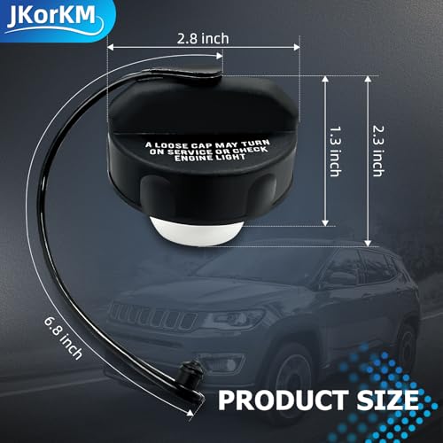 JkorkM Fuel Tank Cap,Gas Cap For 2003-2018 Jeep Wrangler JK,2008-2017 Jeep Patriot,2003-2006 Jeep Wrangler TJ,2006-2010 Jeep Commander,2002-2012 Jeep Liberty, 2000-2017 Jeep Cherokee & Dodge Ram#52100552AG - Image 3