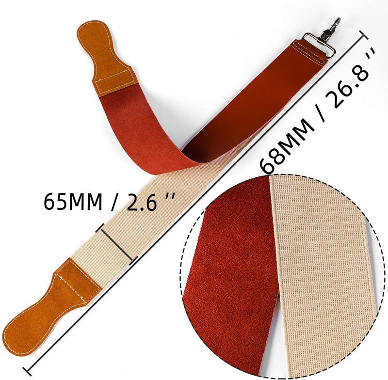Grandslam Pro Natural Wooden Handle 420 Steel Straight Razor, 2 Layers Long Leather Canvas Strop, Sharpening Stone,2 Side Grit 3000 Waterstone Knife Sharpener - Image 5