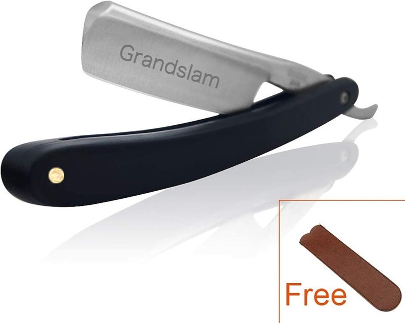 Grandslam Pro Natural Wooden Handle 420 Steel Straight Razor, 2 Layers Long Leather Canvas Strop, Sharpening Stone,2 Side Grit 3000 Waterstone Knife Sharpener - Image 3