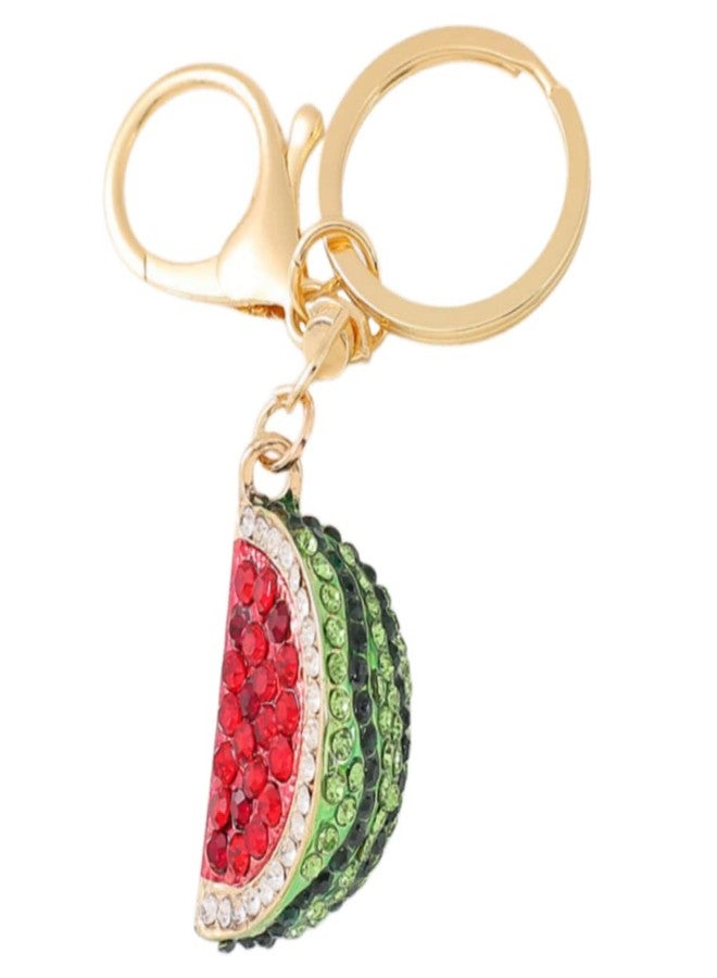 Bestdays Crystal Green Watermelon Handbag Keychain Purse Charm Pendant Car Bag Ornaments Fruit Pocket Keychain Key Ring - Image 1