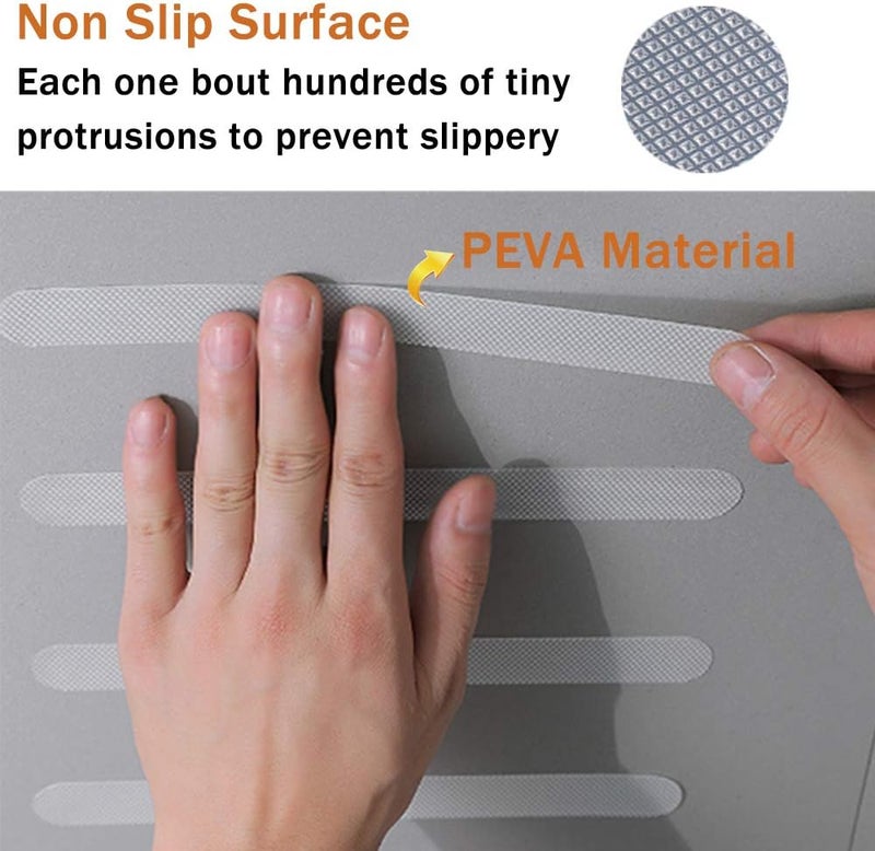 V-TOP 30 PCS Non Slip Shower Stickers, Safety Shower Non Slip Adhesive Strips Treads for Bathroom Floor Tub Stairs Ladders Pools Boats, Bathtub Appliques for Adults & Kids with Scraper (Clear) - Image 3