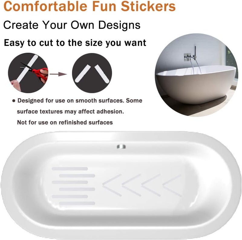 V-TOP 30 PCS Non Slip Shower Stickers, Safety Shower Non Slip Adhesive Strips Treads for Bathroom Floor Tub Stairs Ladders Pools Boats, Bathtub Appliques for Adults & Kids with Scraper (Clear) - Image 5